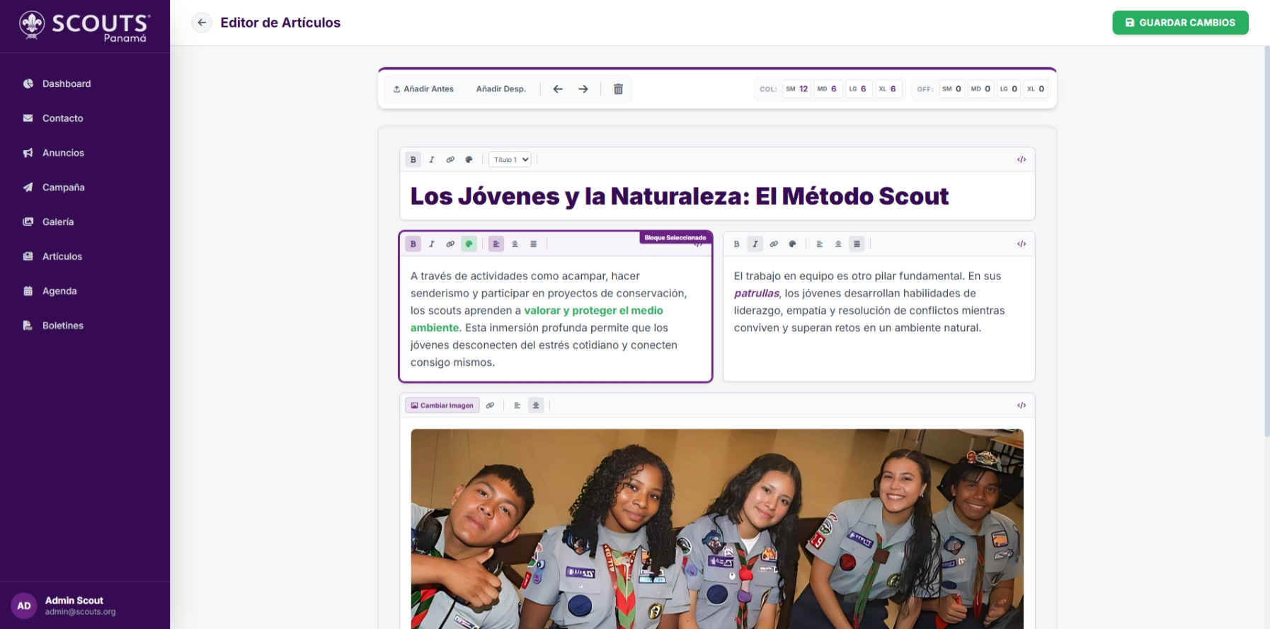 Propuesta para Asociación Nacional de Scouts de Panamá