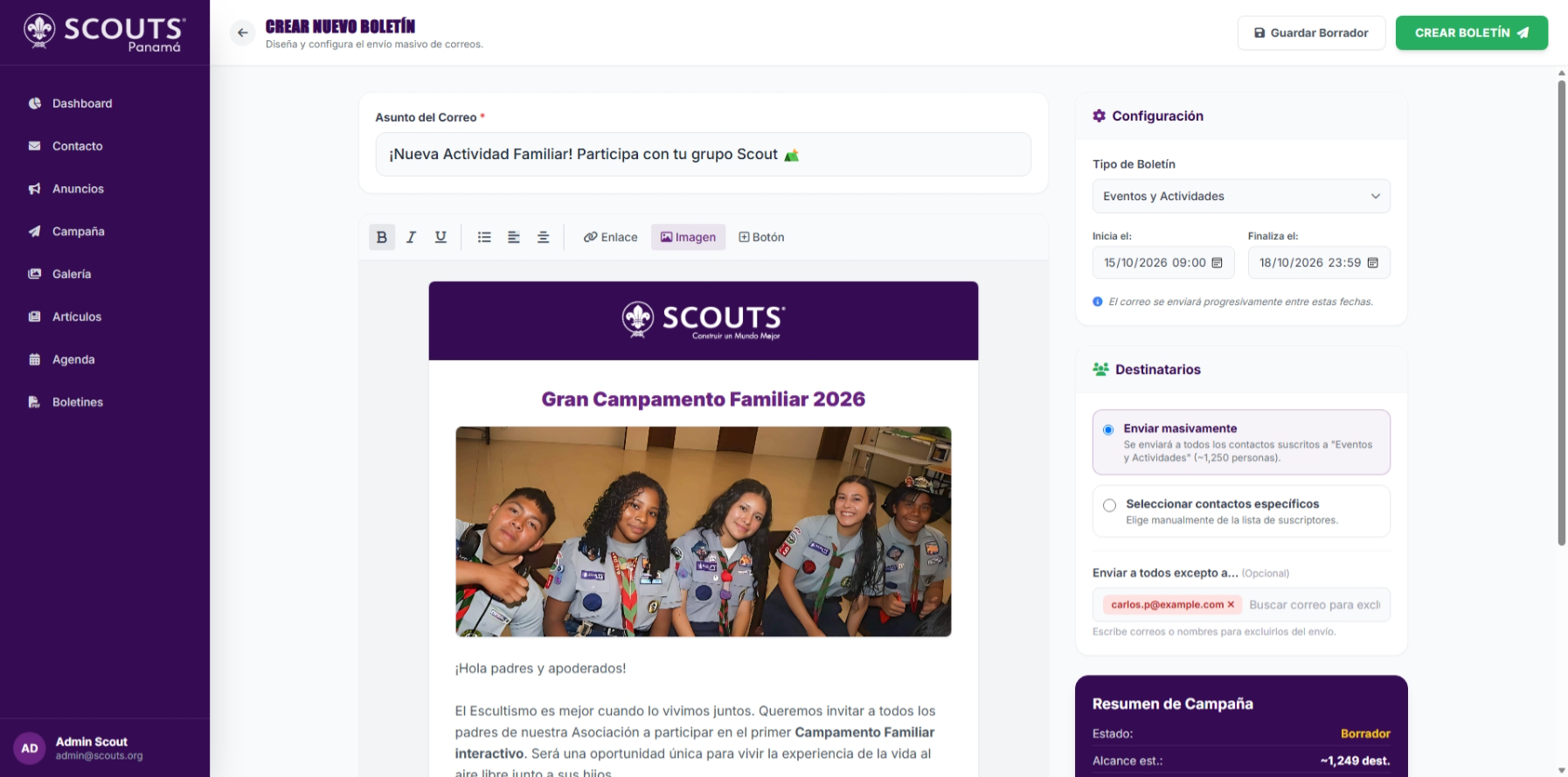 Propuesta para Asociación Nacional de Scouts de Panamá